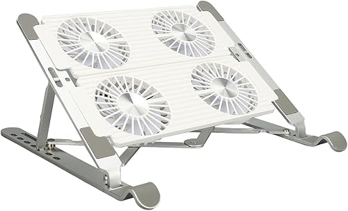 Miniatura 3 de Dpofirs Adjustable Laptop Stand with Fixed Fan, Aluminum Laptop Stand for Office, Kitchen, Bedroom