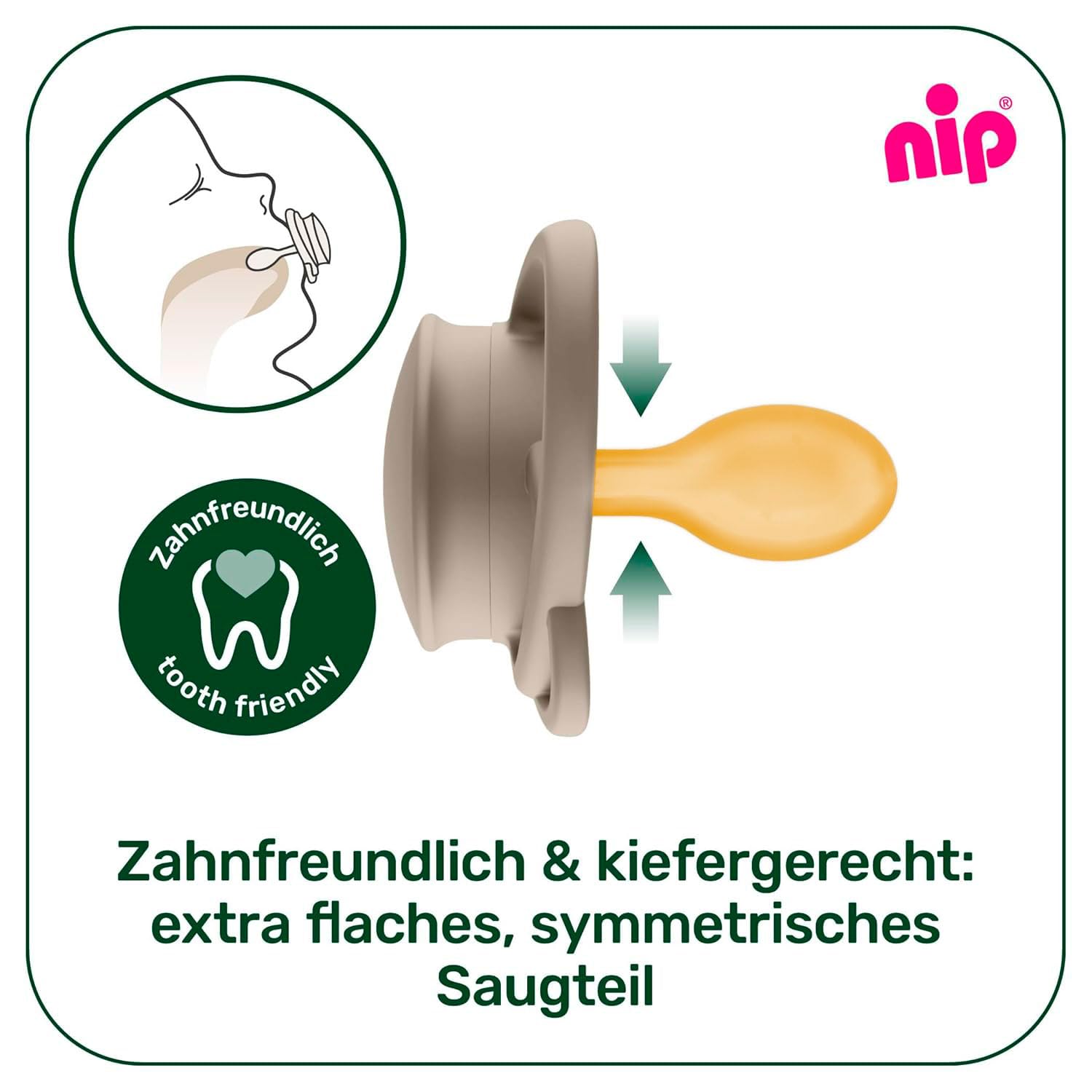 nip Latex Butterfly Dummy with Ring, Pack of 2, Flat Teat Made of Natural Rubber, Nursing Friendly, Symmetrical - Image 4