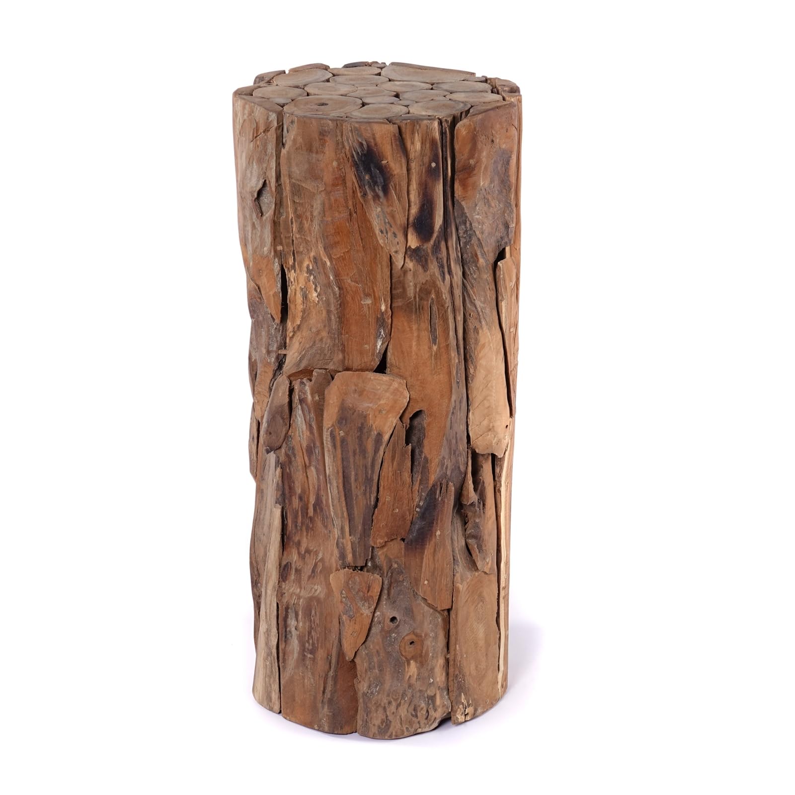 Blumen SÄULE Malea 80" | Treibholz, 80cm | Holz Podest, Blumen Podest, Massive Treibholz Deko Säule, Boden Säule, Pflanzen Ständer, Blumen Sockel