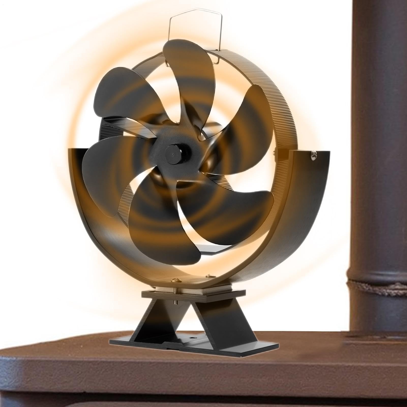 Ventilatore per stufa a legna, robusto ventilatore di circolazione 'aria | calda, girevole a 360 gradi, distribuzione efficiente del calore, riscaldato, silenzioso, alimentato a calore, 6