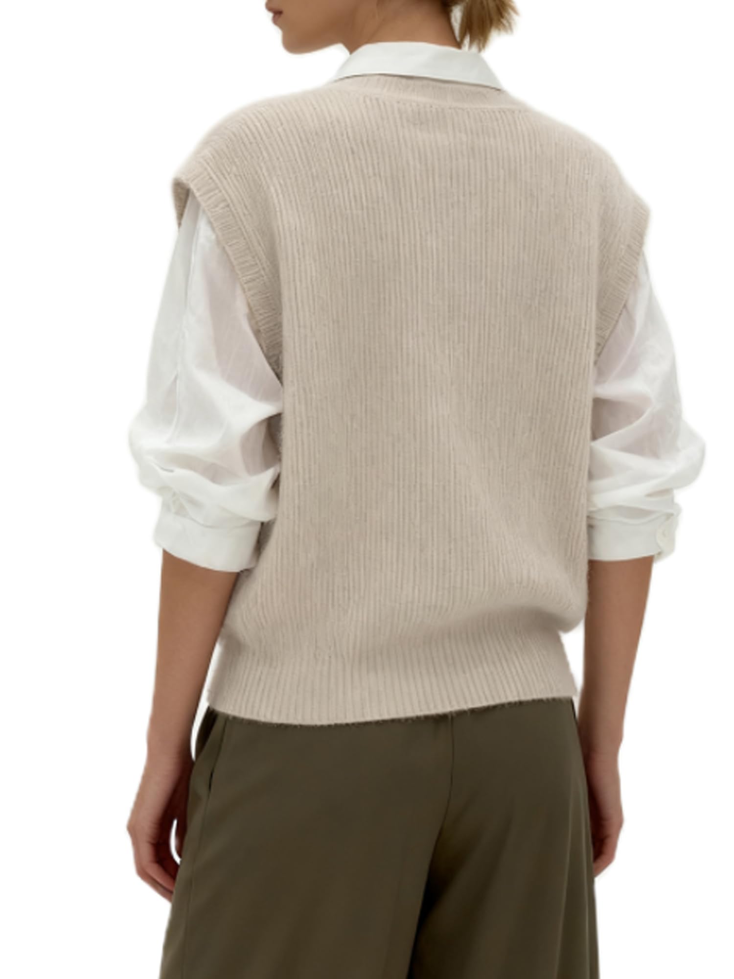 Damen Ärmelloses Strickpullover-Weste mit V-Ausschnitt, Y2K, Button-Down, Strick-Tank-Tops, lässig, Basic, Cardigan, Pullover-Weste