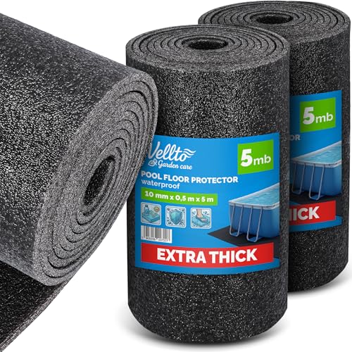 Vellto Tappetino Piscina 10 mm 10 m Protezione Fondo Sottopiscina Impermeabile Riutilizzabile Schiuma Spessa Rivestimento Morbido Isolante Base Esterno Fuori Terra Resistente