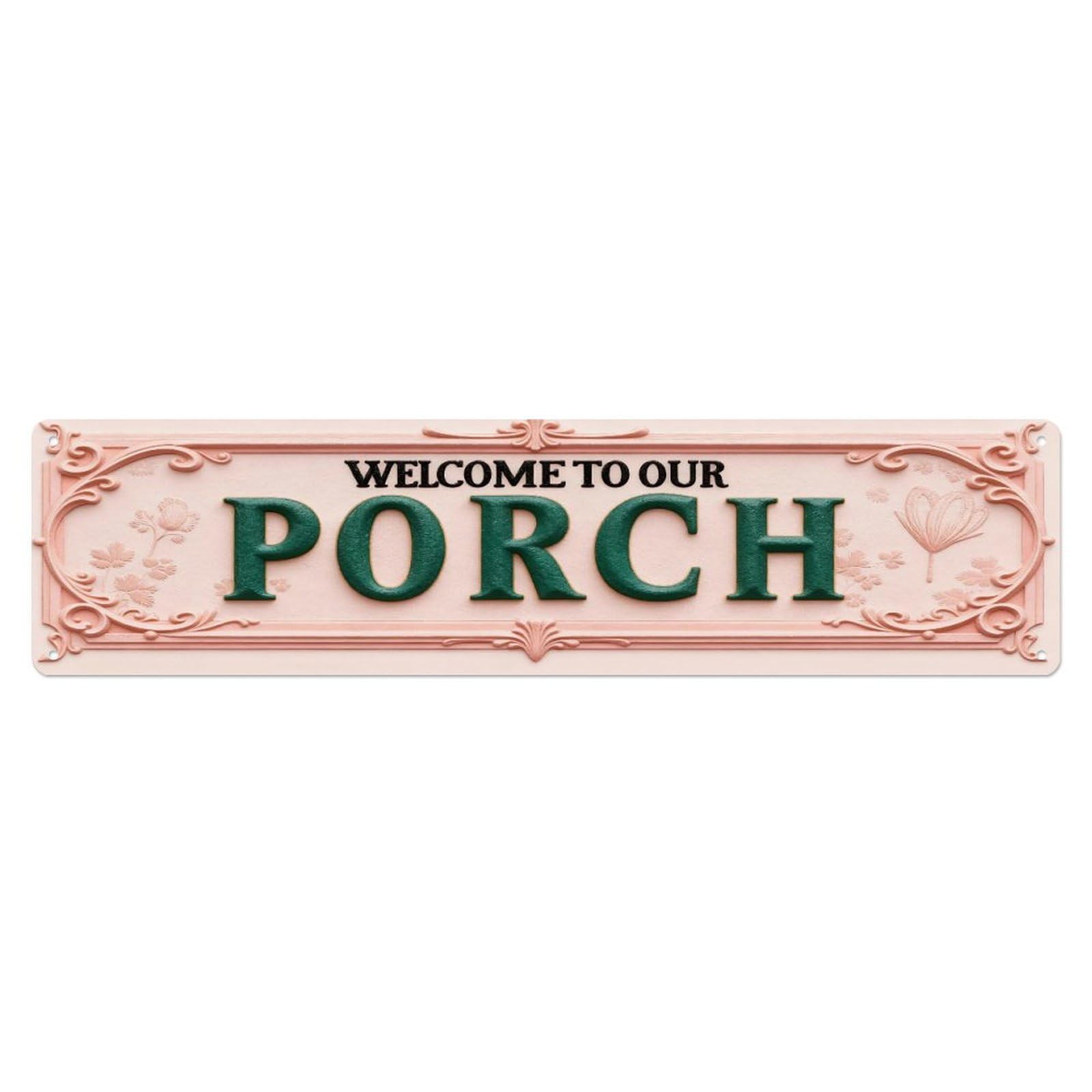 Floral Scroll Ornate Sign Metal Tin Sign Plaque