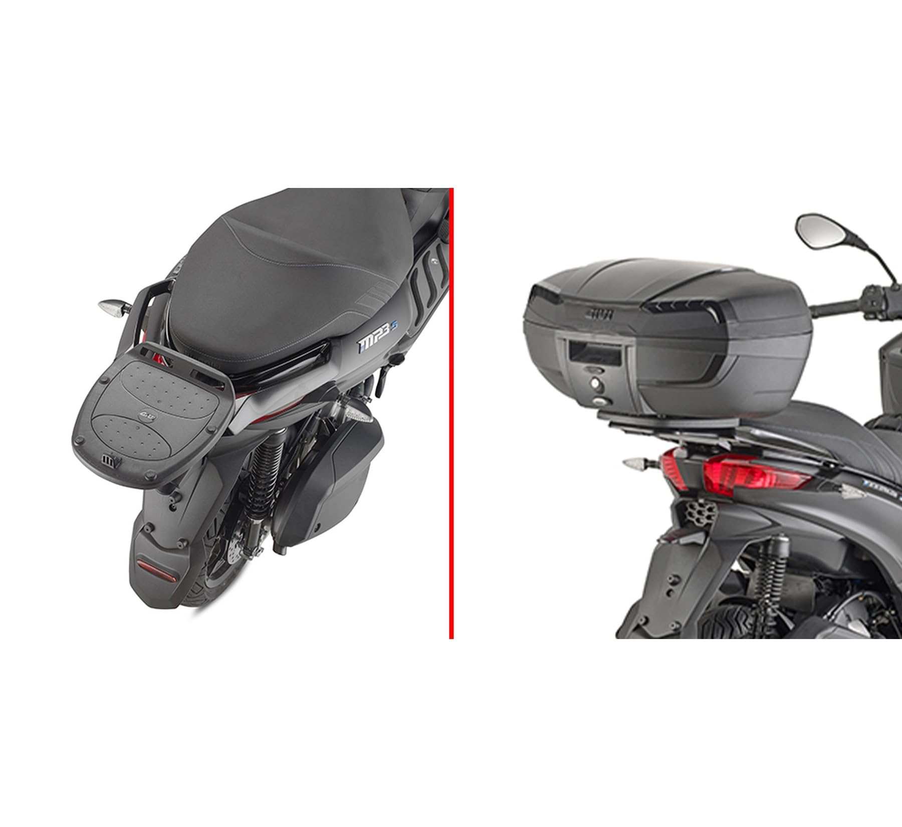givi motorradkoffer alp44a monolock alpina aluminium 44 lt + träger kompatibel mit piaggio mp3 310 2025 mototopgun alp44a + sr5622
