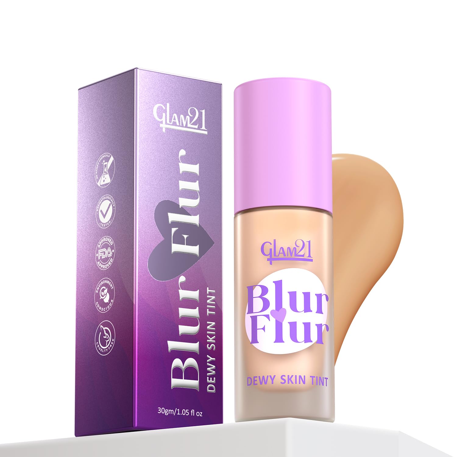 Glam21 Blur Flur Dewy Skin Tint |Luminous Finish, Lightweight, Waterproof & SPF30 |Featherlight & Buildable | Infused with Hyaluronic Acid, Niacinamide & Vitamin C | 30gm,Beige-03-image-19
