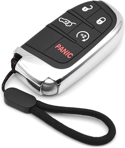 Compatible con Jeep Compass Grand Cherokee Renegade Chrysler 200 300 Dodge Challenger Charger Durango Journey Fiat Silver TPU Key Fob Funda para