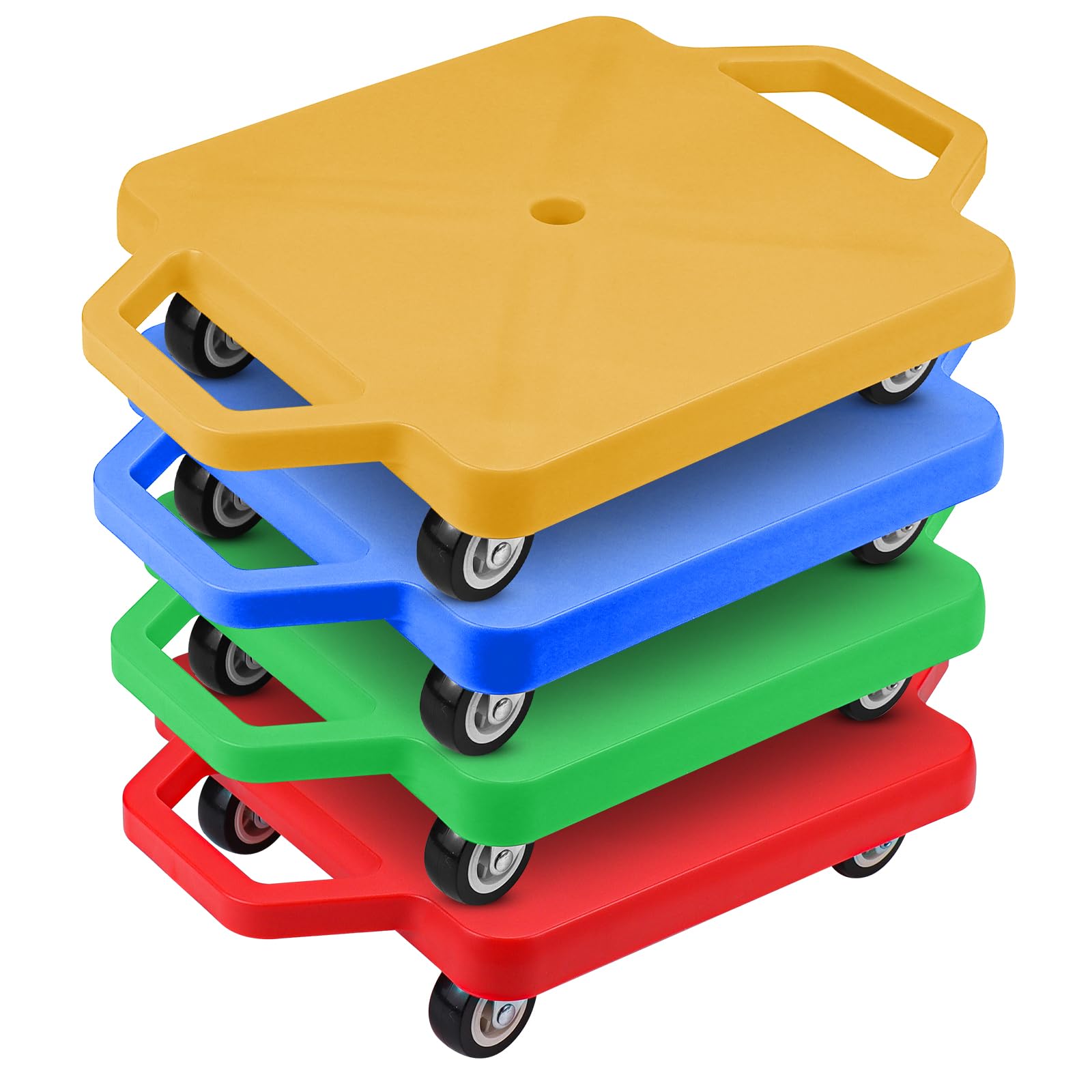 4 Pack Sport Scooter Boards with Handles and Casters