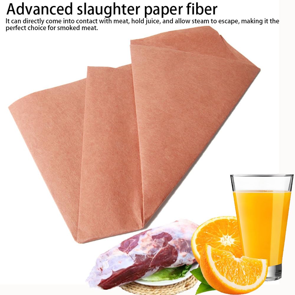 Metzgerpapier Pink, Butcher Paper BBQ Kraftpapier Rolle Food Grade Kraft Paper für Grill, Fischfleisch,perfektes Kochen von saftigem- 30 cm x 10 m Rolle