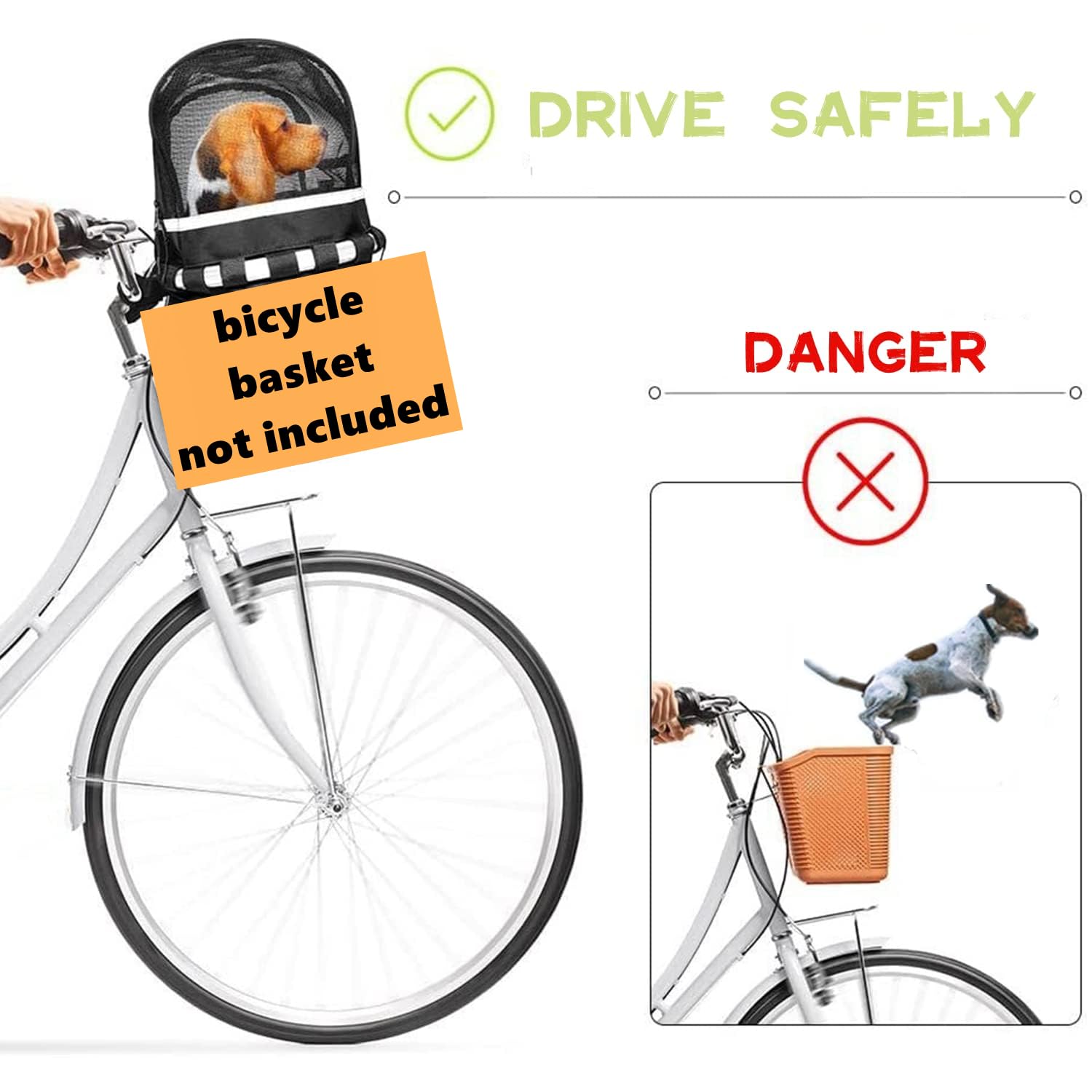 Coperchio di Protezione Cestino Bici Coperchio di Protezione per Cestino Anteriore Bicicletta Cestini per Animale Domestico Cani Pieghevole Staccabile per Cani Gatti Bici Cestino 29x24cm
