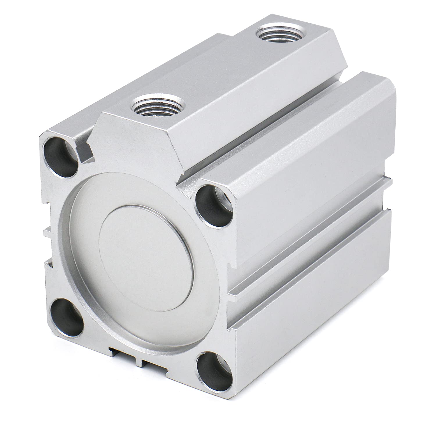 Heschen Pneumatic Compact Aluminum Air Cylinder, SDA 50-50, 1/4 PT, Bore 50mm, Stroke 50mm, Port Size Double Acting