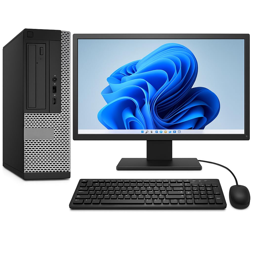 PC Bureautique Complet & Écran 22", CPU QUAD Core i5, 8 Go RAM, SSD 240 Go, Windows 11 Pro, WiFi, Clavier Souris, reconditionneé amazon, office, word, internet, antivirus, copilot ai chat gpt