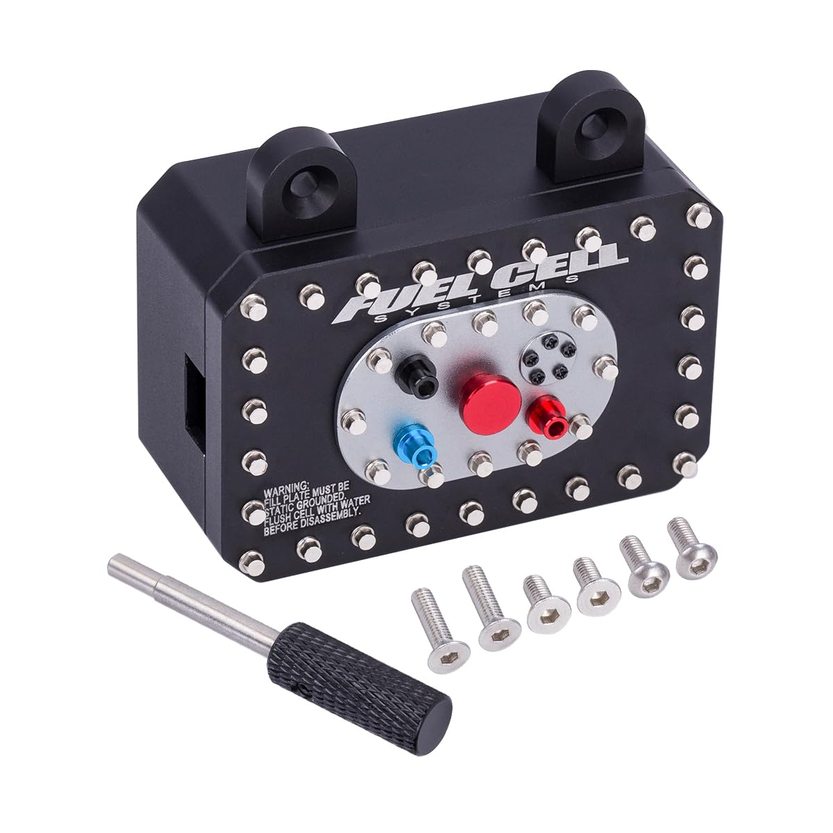 Aluminum Receiver Box 60 * 40 * 26mm 1:10 Scale Fuel Tank for RC4WD Trail Finder II Gelande II SCX10 Capra RR10 VS4-10 TRX4 TRX6 TF2 (Black)