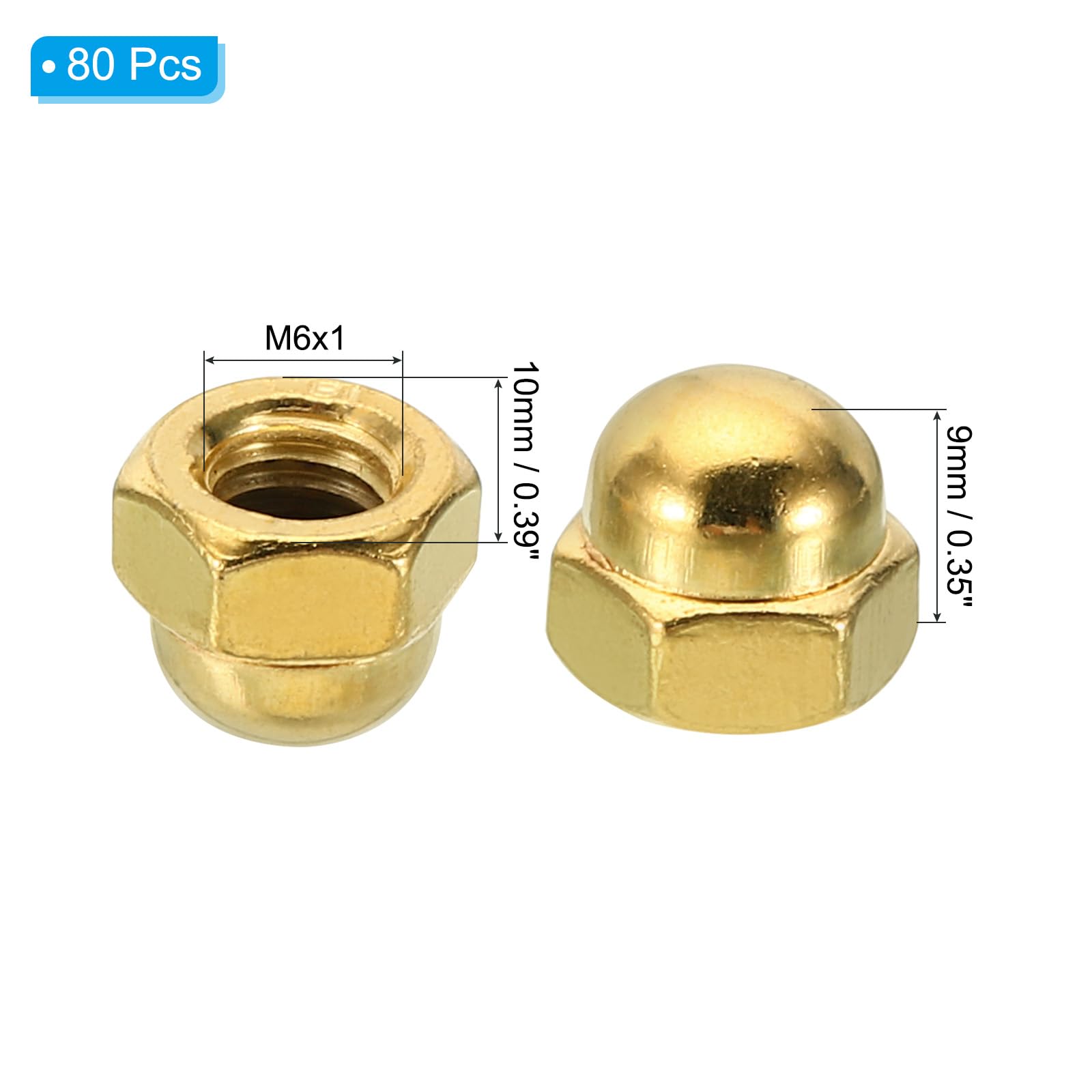 PATIKIL M6x1 Acorn Hex Bolt Covers - Image 2