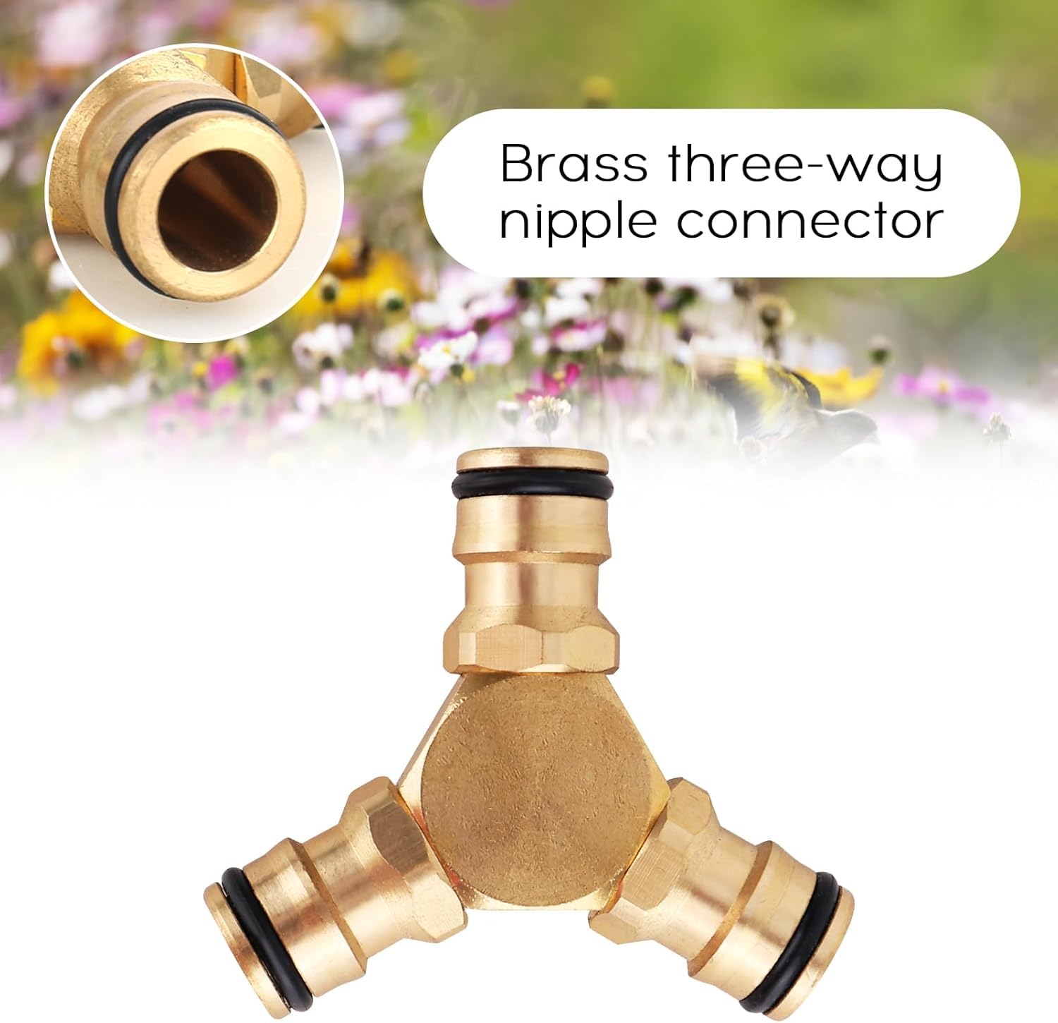 Kit Dérivation Laiton 13 Mm Pour Tuyau D’arrosage - Robinet Y 3 Voies - Compatible Hozelock, Gardena