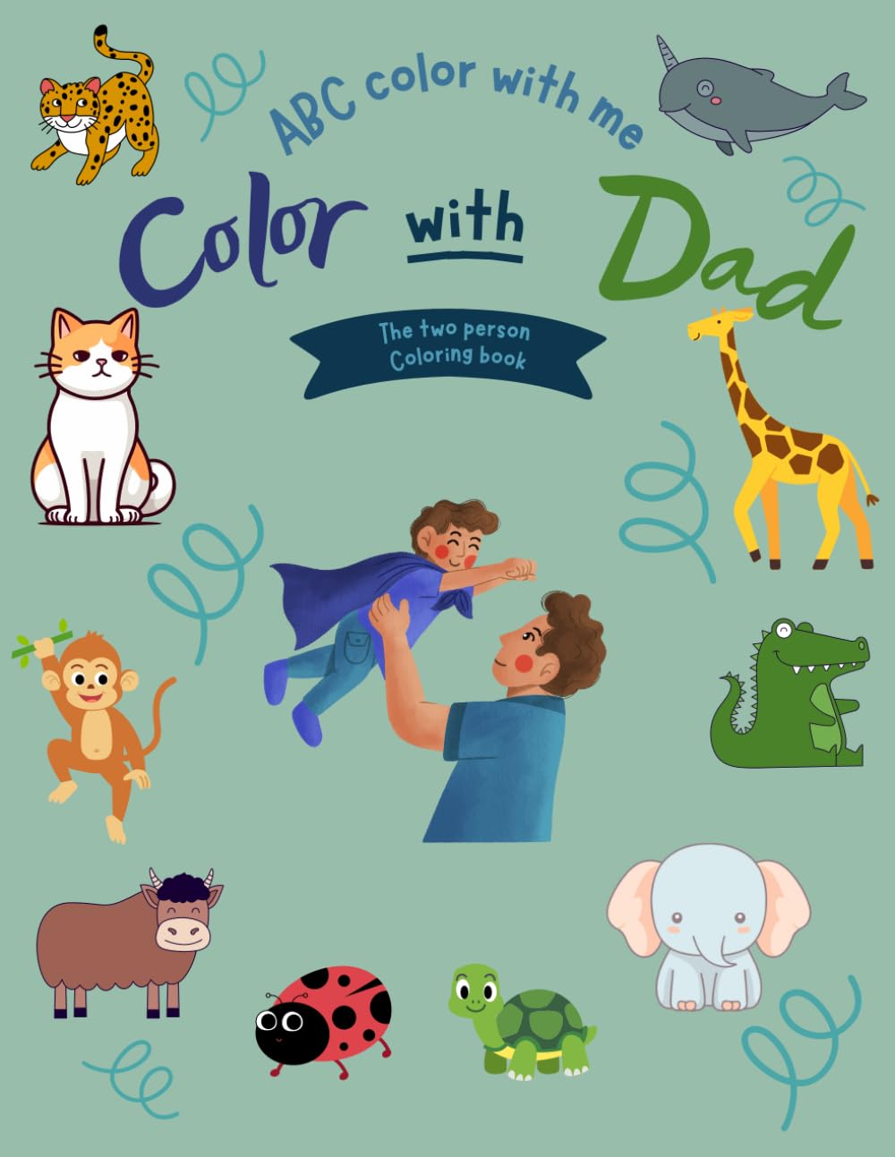ABC color with me: color with daddy, two person coloring book girl addition