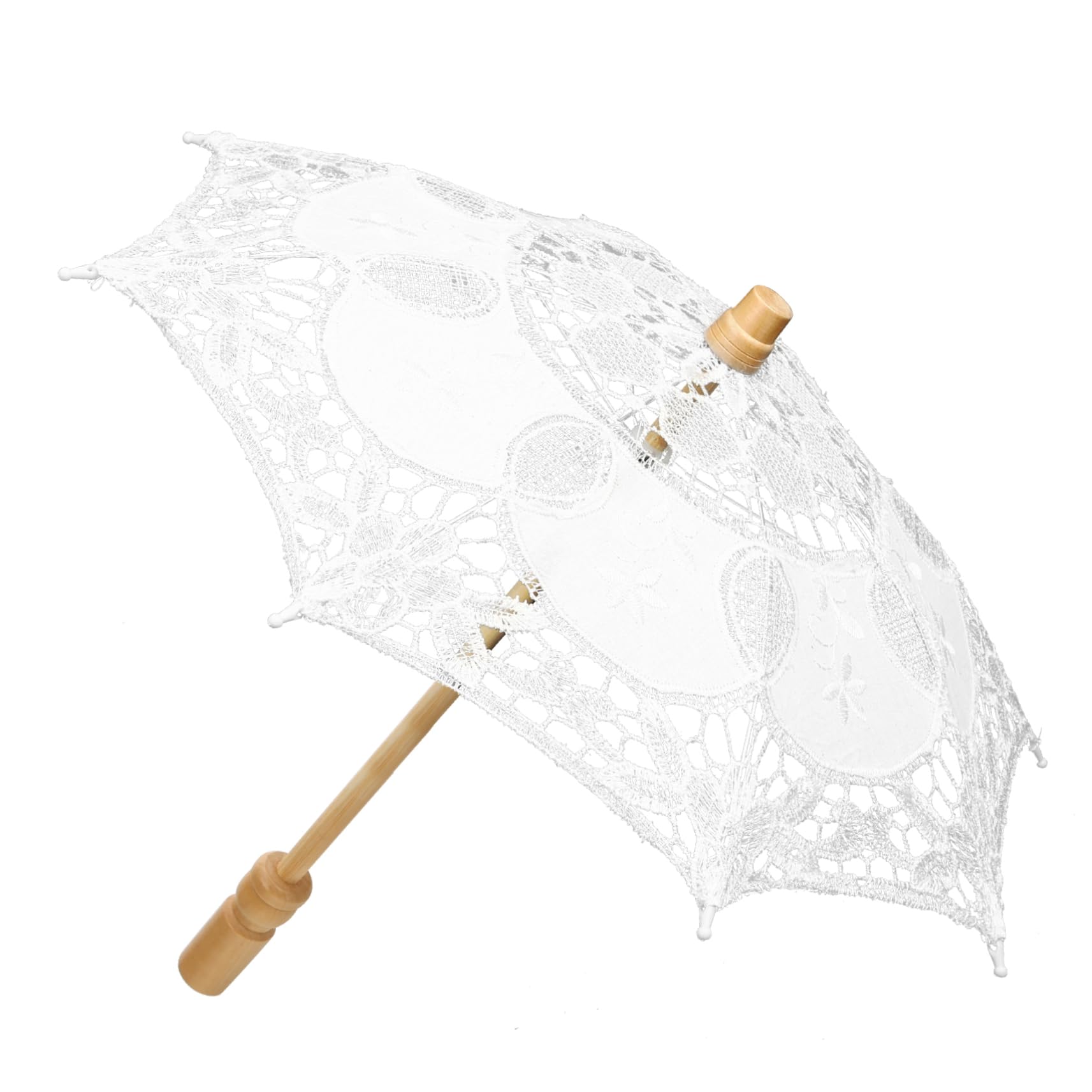 2stücke Hochzeit Spitzenregenschirm Eleganter Lace Parasol Für Hochzeitsfotografie Und Dekoration Robuste Baumwollkonstruktion Für Feiern Cosplay Und Mehr