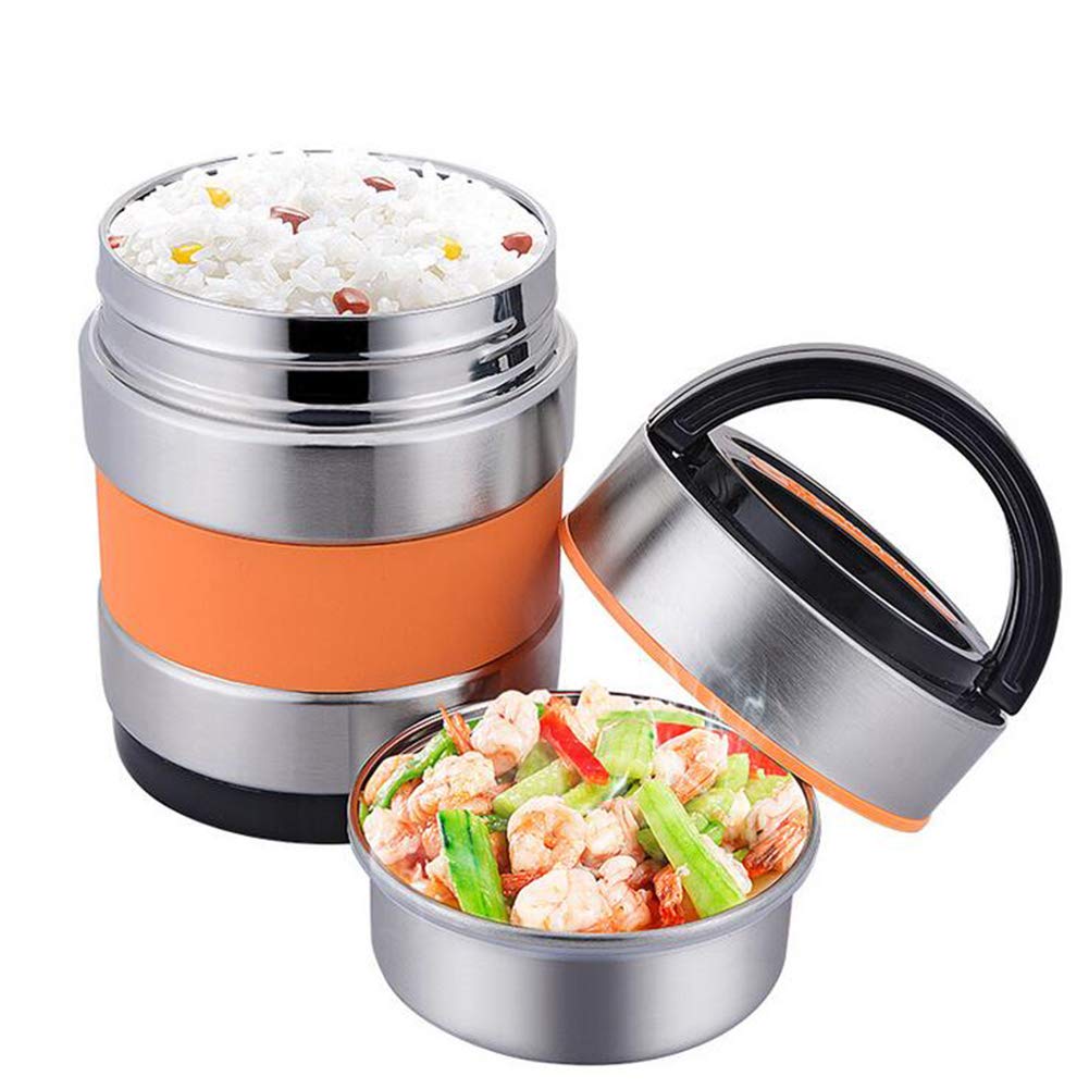 CFZHANG Interior Insulated Food Container Stays Hot Thermal Insulated Bento Box Stainless Steel Lunch Boxes Food Container Meal Storage for Kids Boys Girls Adults Great for Office Picnic Travel,1.4L