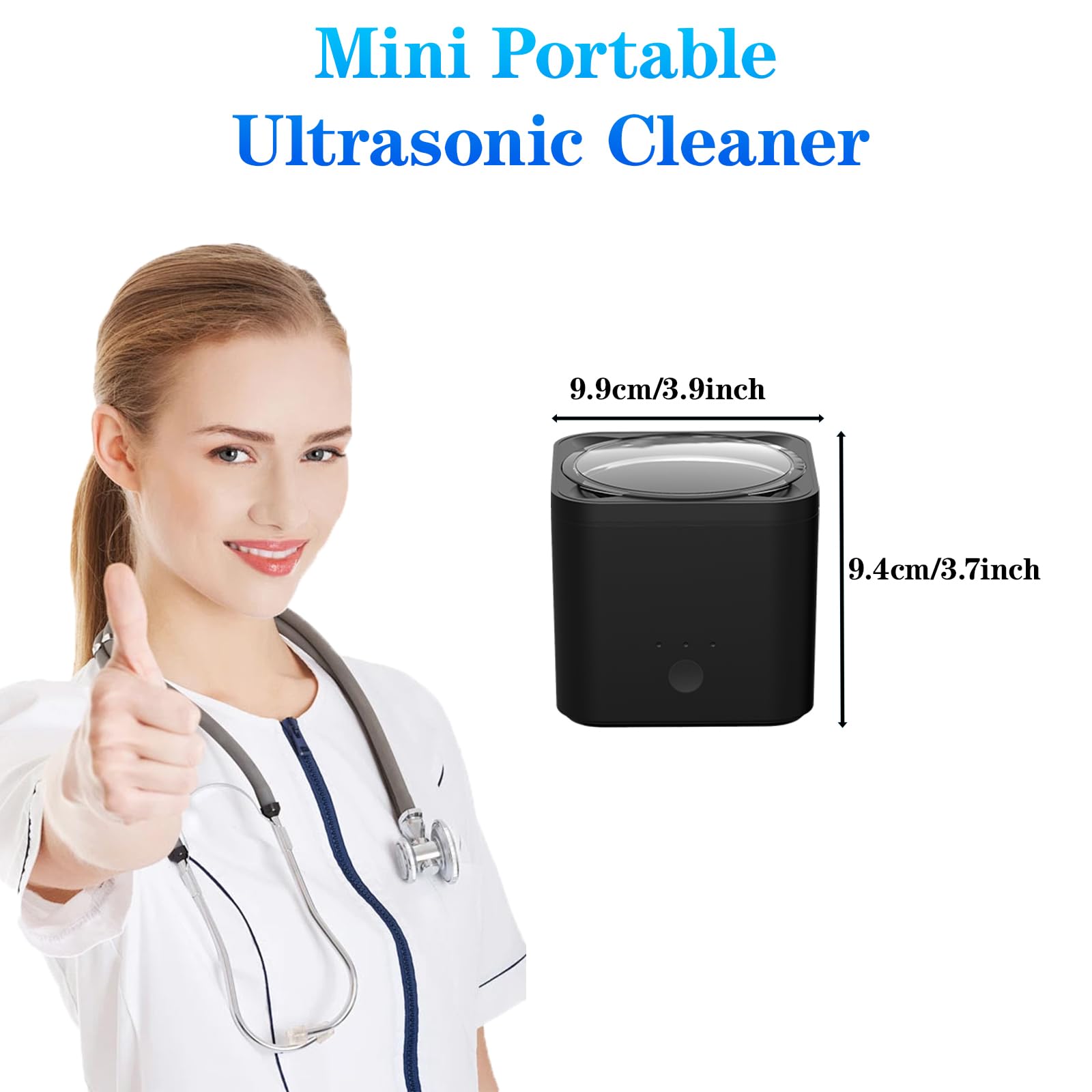 Limpiador Ultrasonidos,Ultrasonidos Limpieza 190 ML,Limpiador Ultrasonidos Dental 45 kHz,Adecuado Para Anillos, Diamantes, Aparatos De Ortodoncia, Prótesis, Aretes, Cabezales De Afeitar.