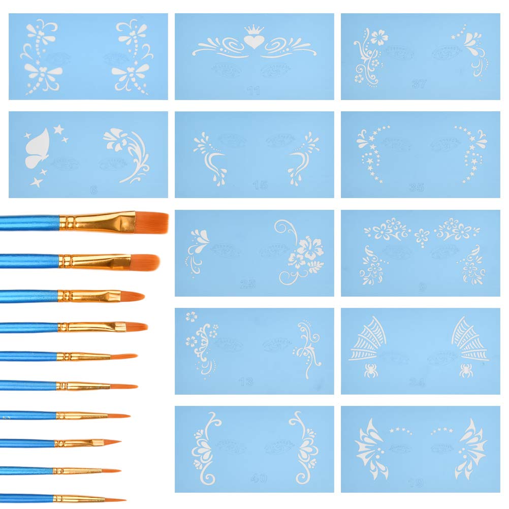 Buy YANSHON 12 Pcs Face Paint Stencils Kit, Reusable Large Face
