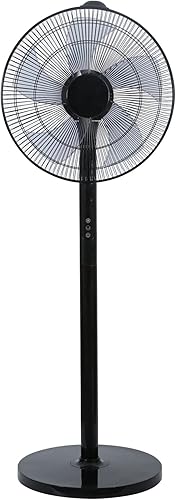 Simple Deluxe Ventilador de pedestal ajustable de 15 pulgadas con 12 niveles de velocidad con control remoto para uso en interiores hogar oficina y