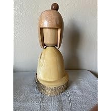 Handmade Wooden Kokeshi Doll, Japanese Zen Meditation Figurine, Natural Wood Base, 9 inches, Natural Hard Wood Art, #DD1