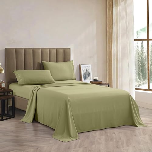 Miniatura 2 de Juego de sábanas de microfibra de 4 piezas prémium de calidad hotelera 1800 hilos, resistente a las arrugas, ultrasuave y transpirable, juego de