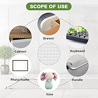 Vista 7 de Parachoques de puerta de gabinete de súper alta viscosidad -200 piezas de almohadillas adhesivas transparentes de 2/5 pulgadas de diámetro
