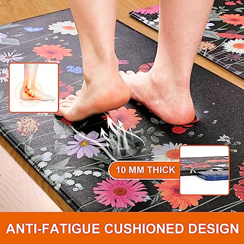 Aspmiz OD378-PVC-RE-2-K-P#6 Kitchen Rugs Sets Of 2 Floral, Waterproof Kitchen Mats Cushioned Anti Fatigue thumb #3
