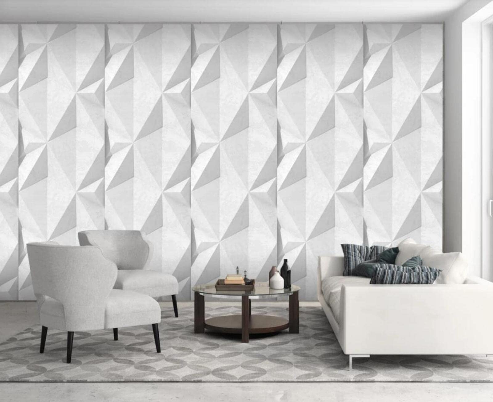 Papel Pintado Patrón Geométrico Fotomurales 3D Papel Tapiz Tv Fondo Pared Moderno Dormitorio Murales