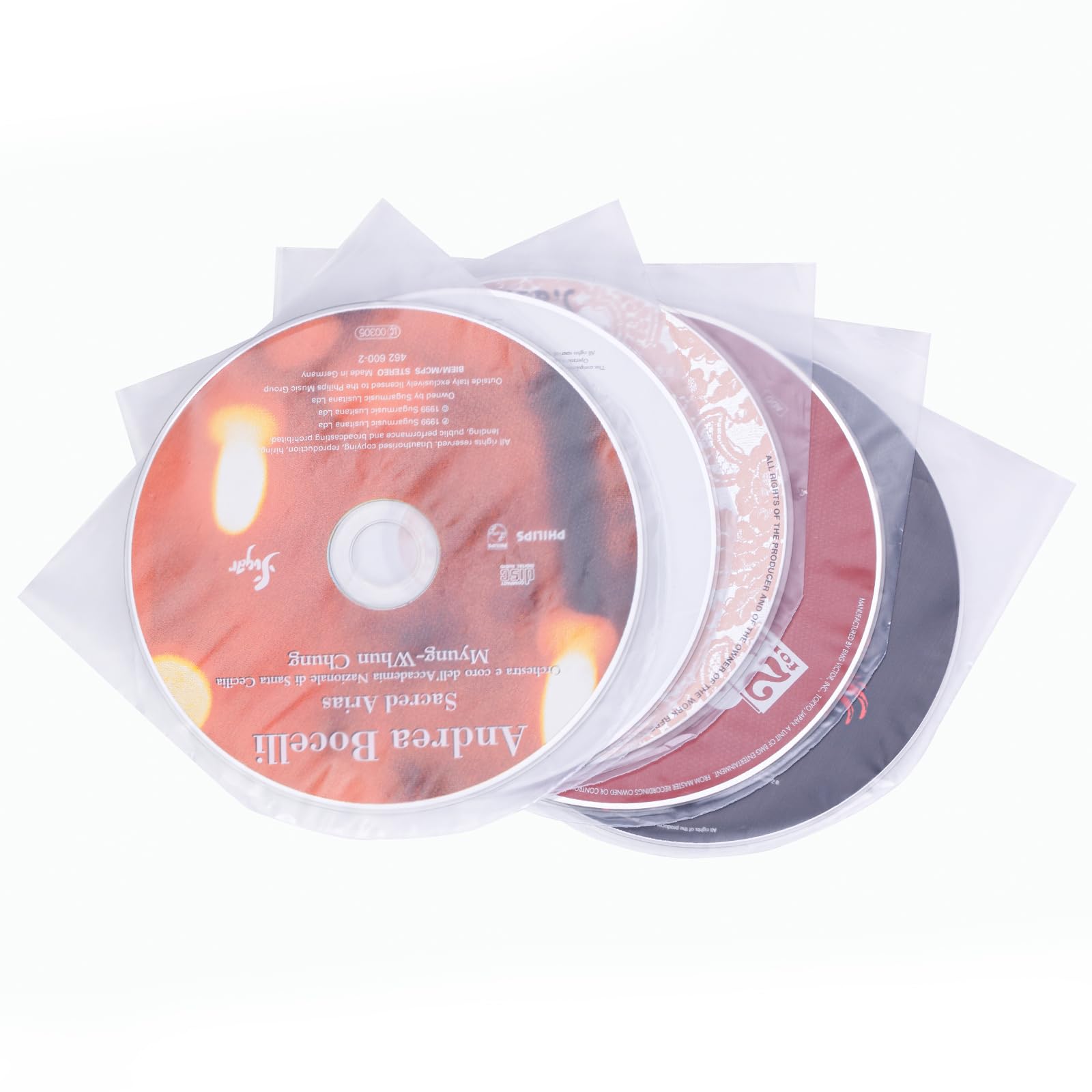 MayRecords 50 Pcs Mini LP Anti-Static Plastic CD Inner Sleeves for CD and DVD Storage Binders Disc Storage (150)