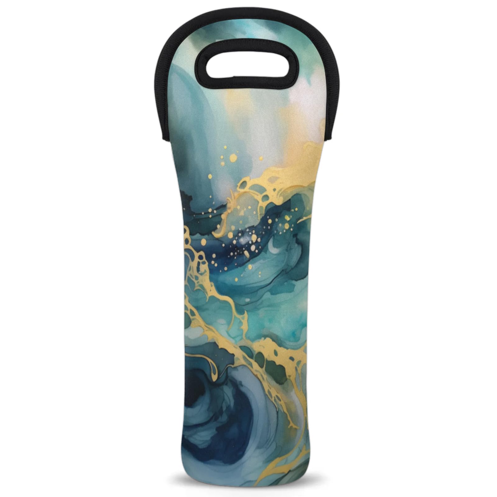 Neoprene Wine Tote Carrier Bag for Wine,Water, Champagne, Beer, Baby Bottles 15.6 x 5.1 Inches, Protective Wine Bag,Abstract