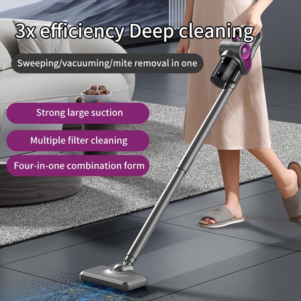 Aspirateur sans Fil 4 en 1, Puissance de 15 000 Pa, Compact,Blanc