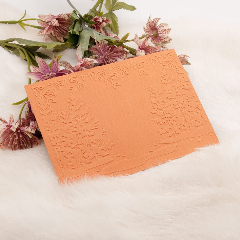 Feuille De Gaufrage 3D 'Feuilles De Pin' - 11,5x16 Cm - Pour Scrapbooking, Cartes - Compatible Machines De Découpe