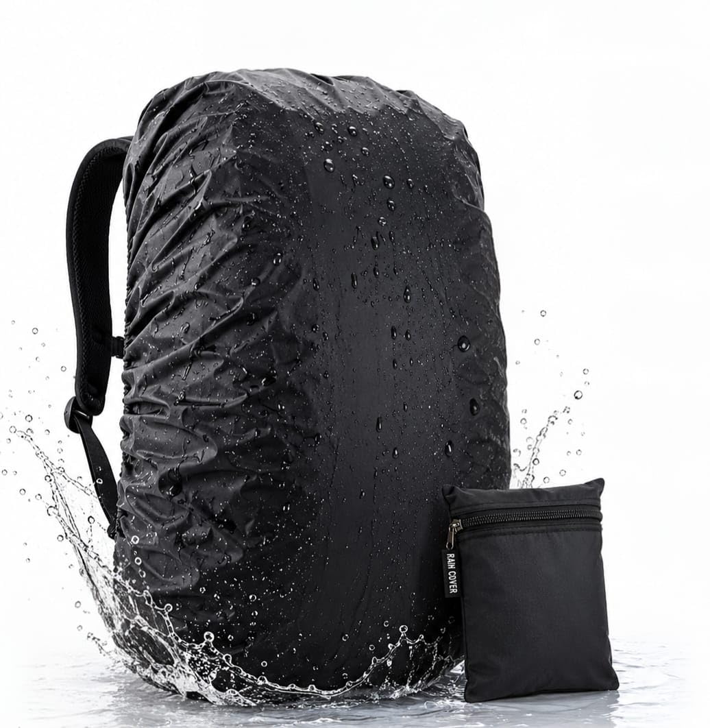 stuber Waterproof Backpack Rain Cover 35L-45L with Storage Pouch, Black | Rain & Dust Protection, Elastic Adjustable Fit, Trekking & Hiking Use, Heavy Duty Polyester, Compact Carry Pouch-picture-32