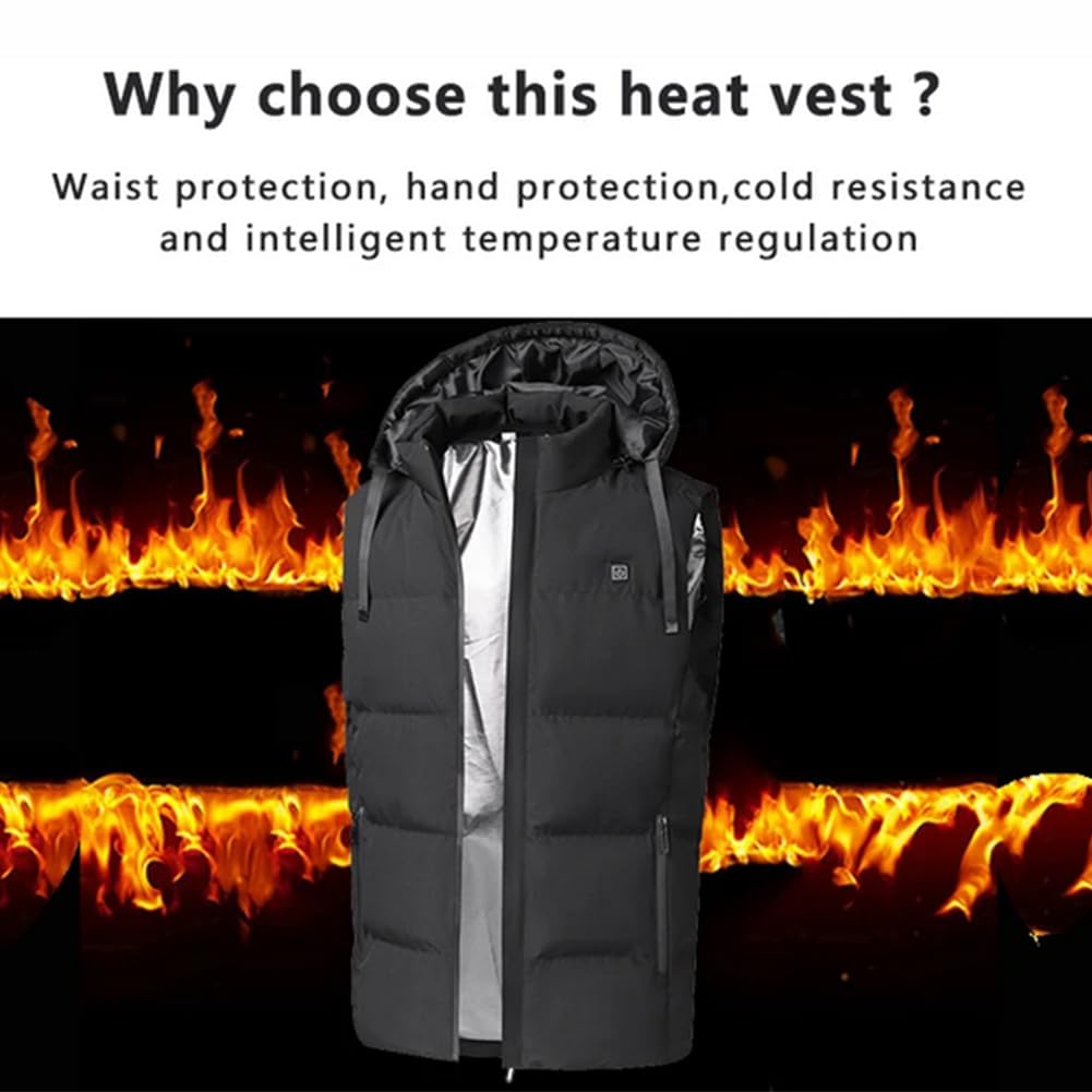 Hombres Chaleco Calentador Eléctrico Calefactable Lavable M-4XL