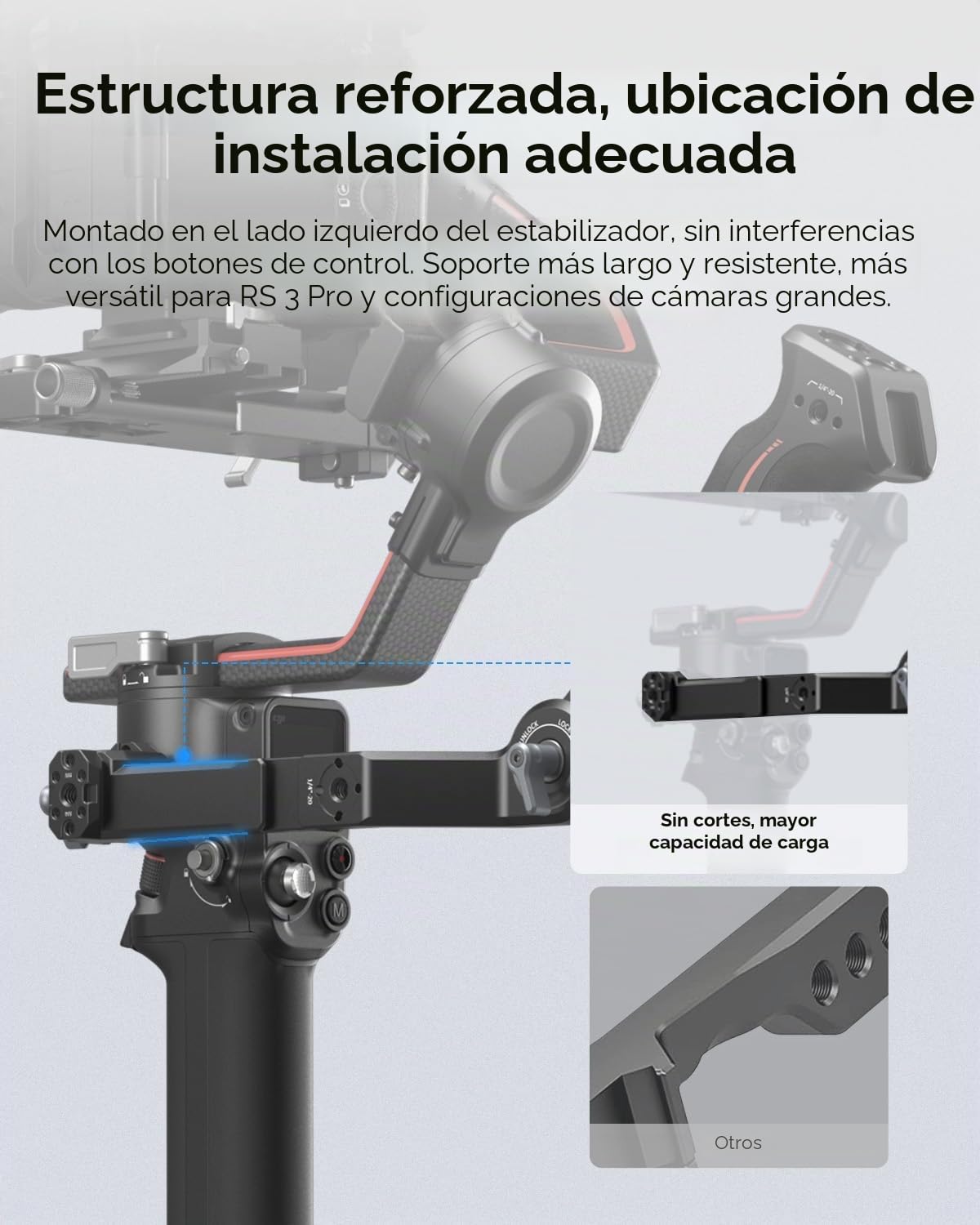 SMALLRIG Mango de Eslinga Ajustable Gimbal Sling Handle para DJI RS 4 Mini/RS 4 / RS 4 Pro/RS 3 / RS 3 Pro/RS 3 Mini/RS 2 / RSC 2 Estabilizador, 13.2lb / 6kg de Carga - 3028D