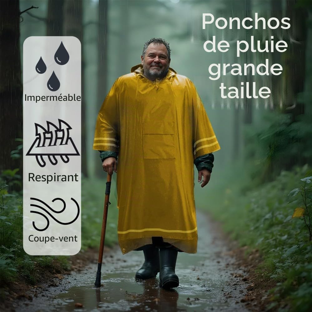 Ref Stripe Rain Poncho Moderne Mixte (lot de 1)