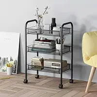 Carrinho Organizador Aramado com Rodinha Fruteira 3 Compartimentos Andares Cozinha Metal - 63x44x27cm. Charmoso, funcional e moderno para qualquer ambiente.
