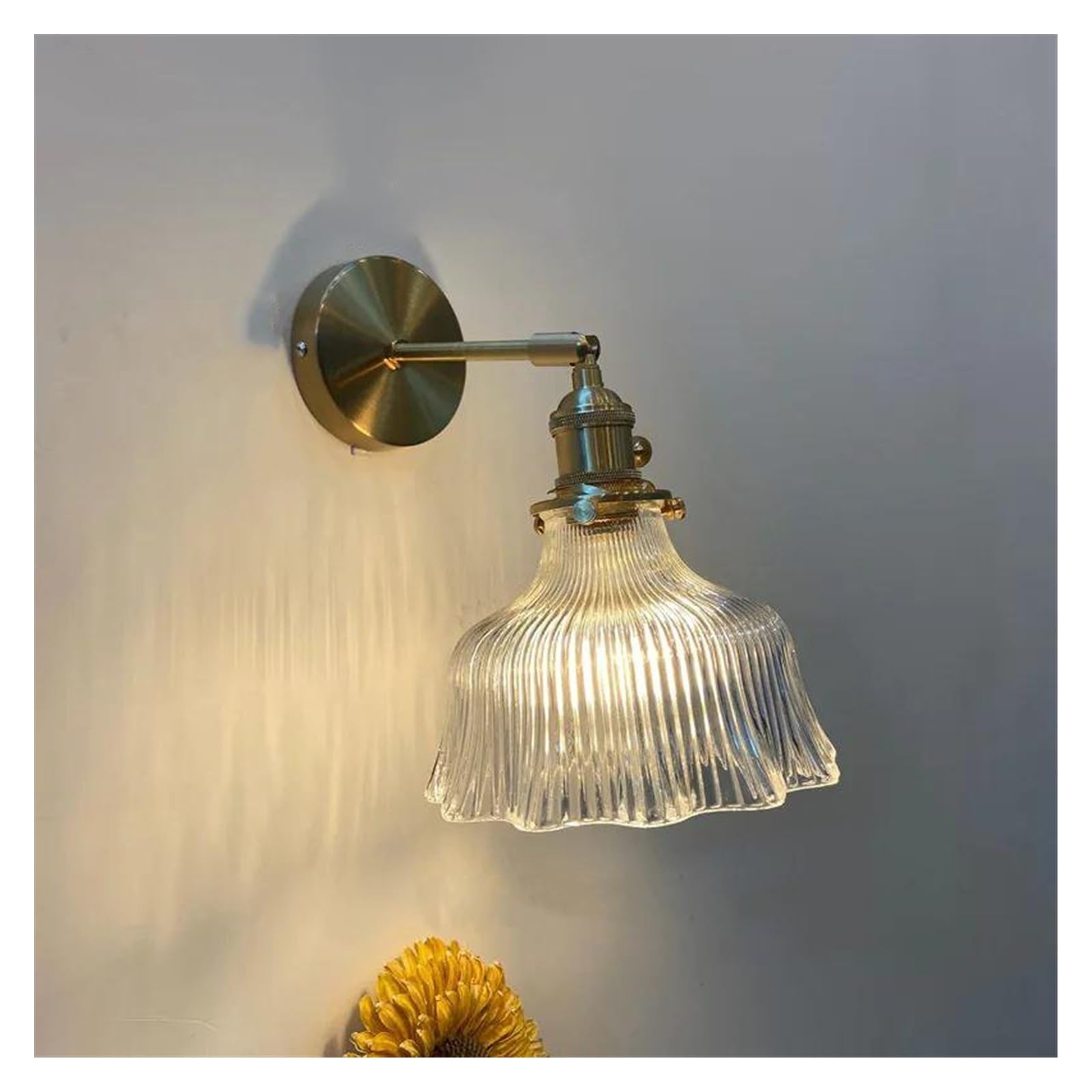 ZTCHSENZT Wall Sconces, Glass Modern LED Wall Sconce Lamp Switch On The Socket Bathroom Mirror Stair Light Nordic Copper Wandlamp Lighting,L