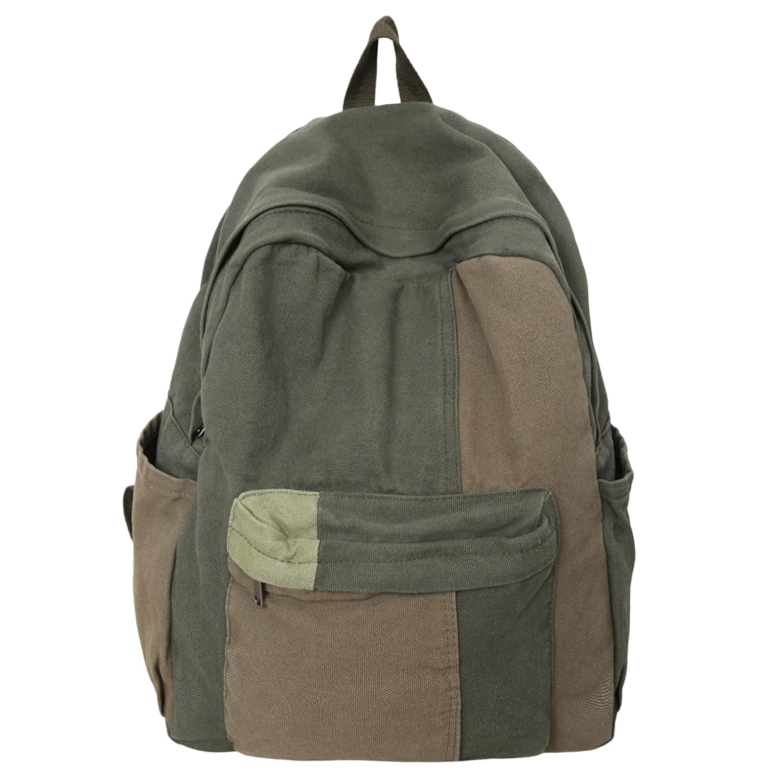 Zaino Vintage Patchwork Tela Zaino, Daypack Leggero per Lo Studente Scuola Viaggio Uso Quotidiano-green-36x40x17cm