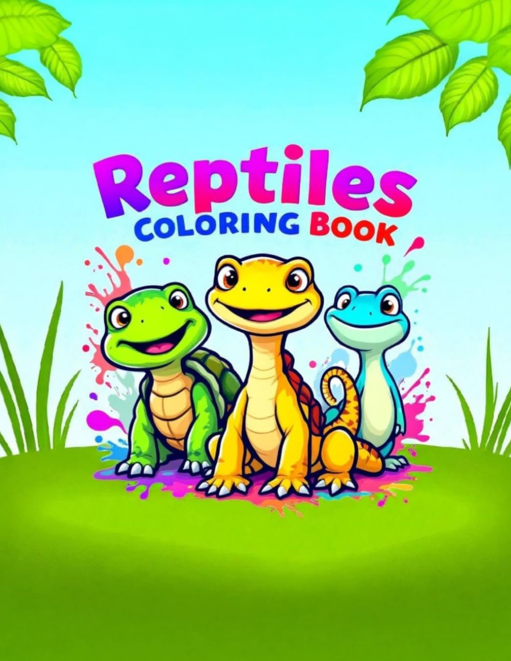 Reptile Coloring Book: Adorable Kawaii Reptiles in Beautiful Nature Landscapes: A Cute Activity Collection for Kids and Adults with Snakes, Lizards, Turtles and More