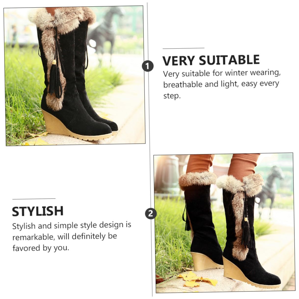 ORFOFE Stivali da Neve Alti Donna Imbottiti Caldi Antiscivolo Stivali Invernali Robusti Tacco da Pendio Look Elegante