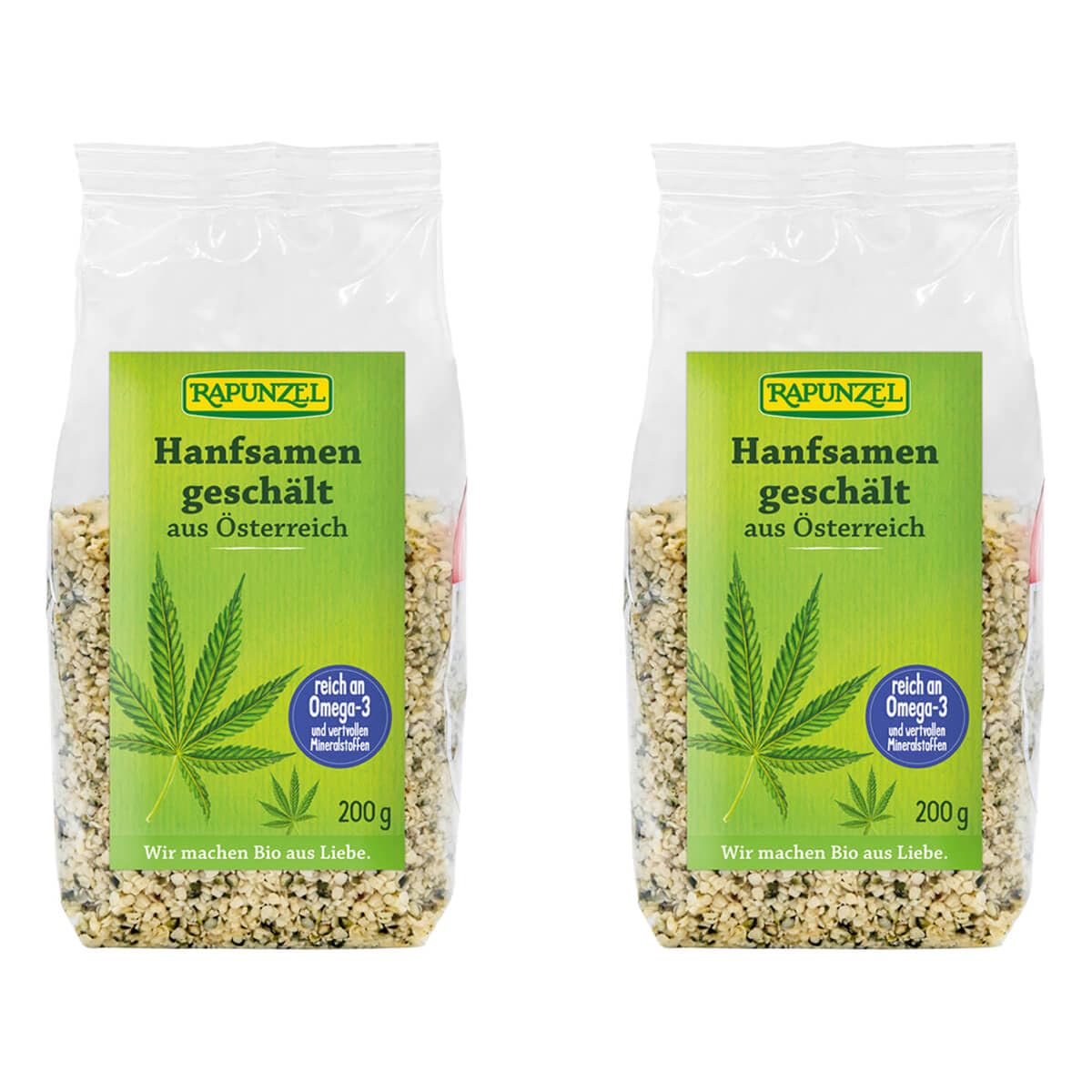 Rapunzel Bio Hanfsamen, geschält, 2er Pack (2 x 200 g) - BIO