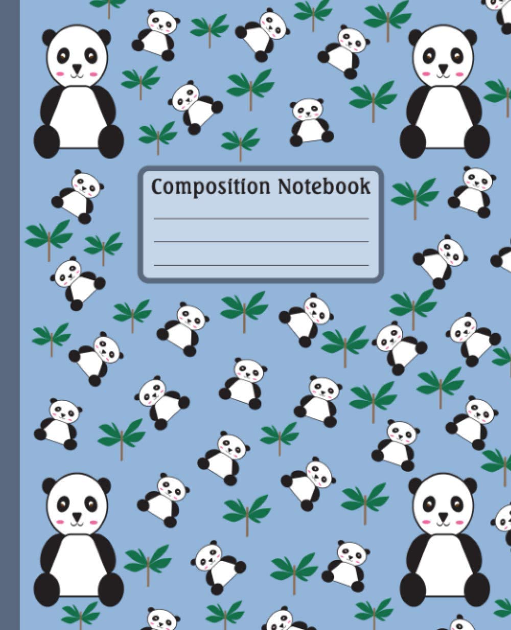 Composition Notebook: Panda Wide Ruled Lined Paper With 110 Pages Size 7.5x9.25 For Writing, Journalling And Notes