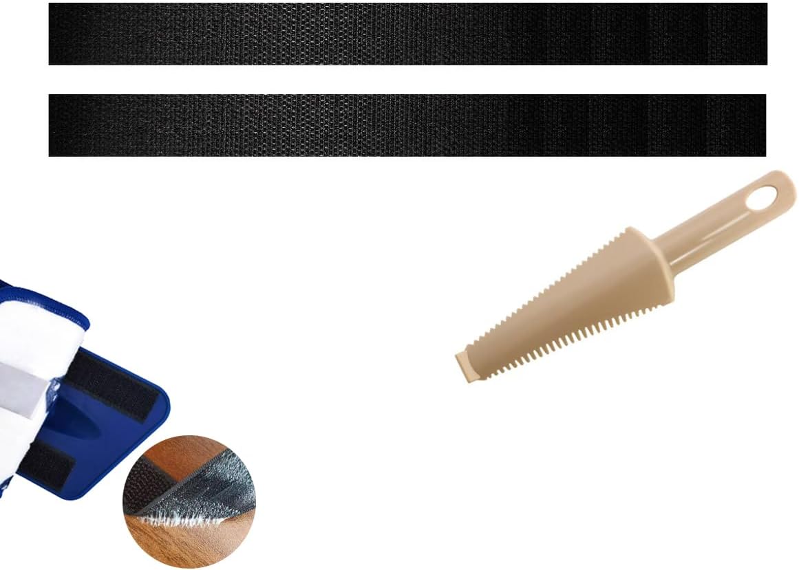 Universal Mop Hook and Loop Replacement Strap with Adhesive Backing Fits Ultra-Fine Microfiber Flat Mop Head for BPAWA Steam Mop and Compatible with Swiffer Commercial Mop for Microfiber Cleaning Pad