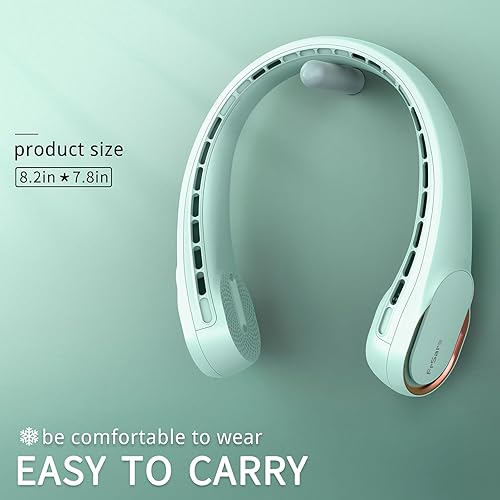 Miniatura 6 de FrSara Ventilador de Cuello, Ventiladores Personales para tu Cuello, Ajustable, Enfriamiento de 360, Súper Silencioso, Diseño de Ventilador sin