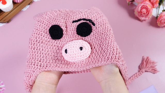 3 gorros de crochet con ojos realistas para cosplay miniatura 7