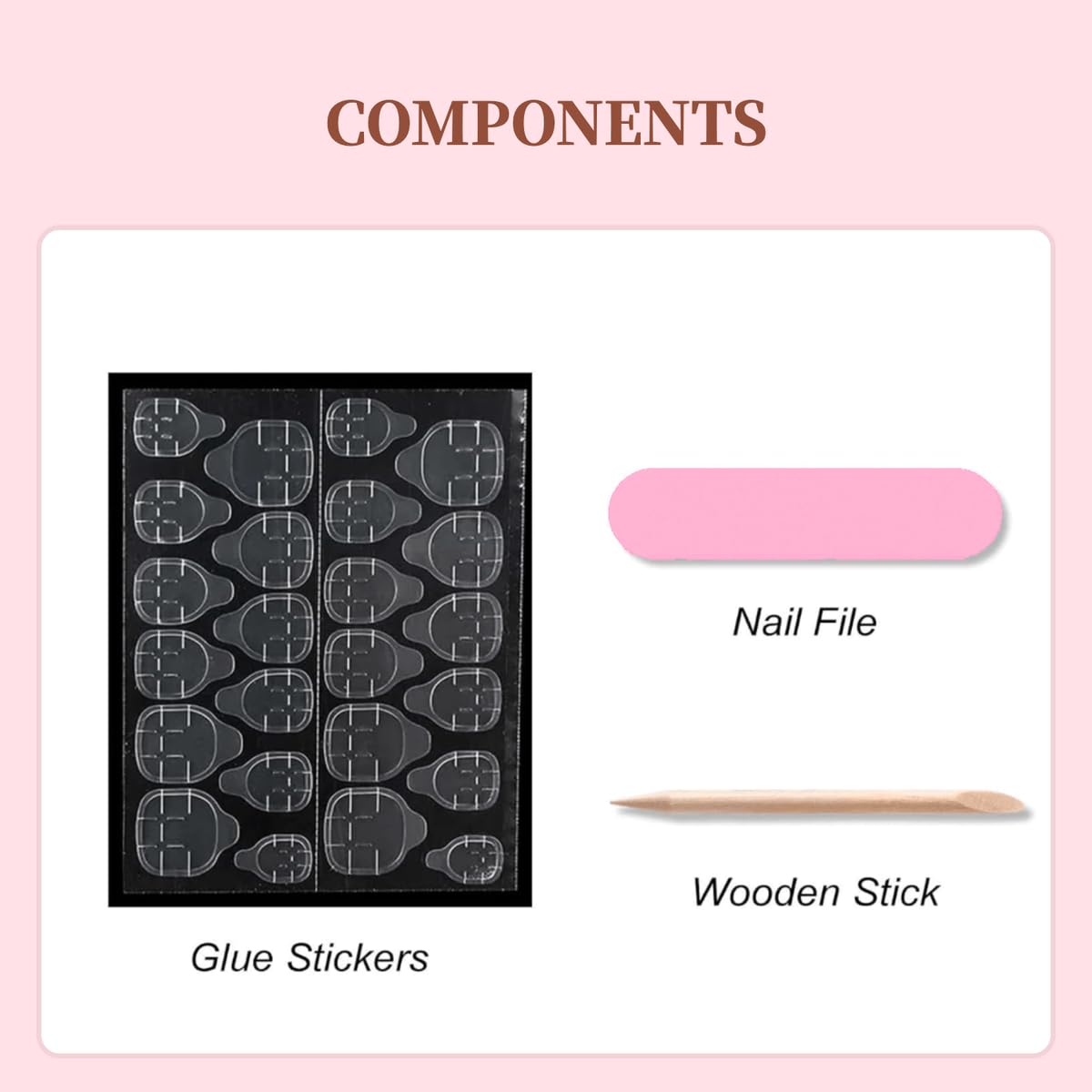 Square Press on Nails French Tip Medium