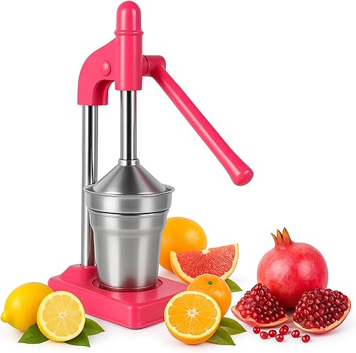 Miniatura 10 de Exprimidor manual de hierro fundido, exprimidor manual de cítricos manual de acero inoxidable de hierro fundido, encimera de alta resistencia, fruta