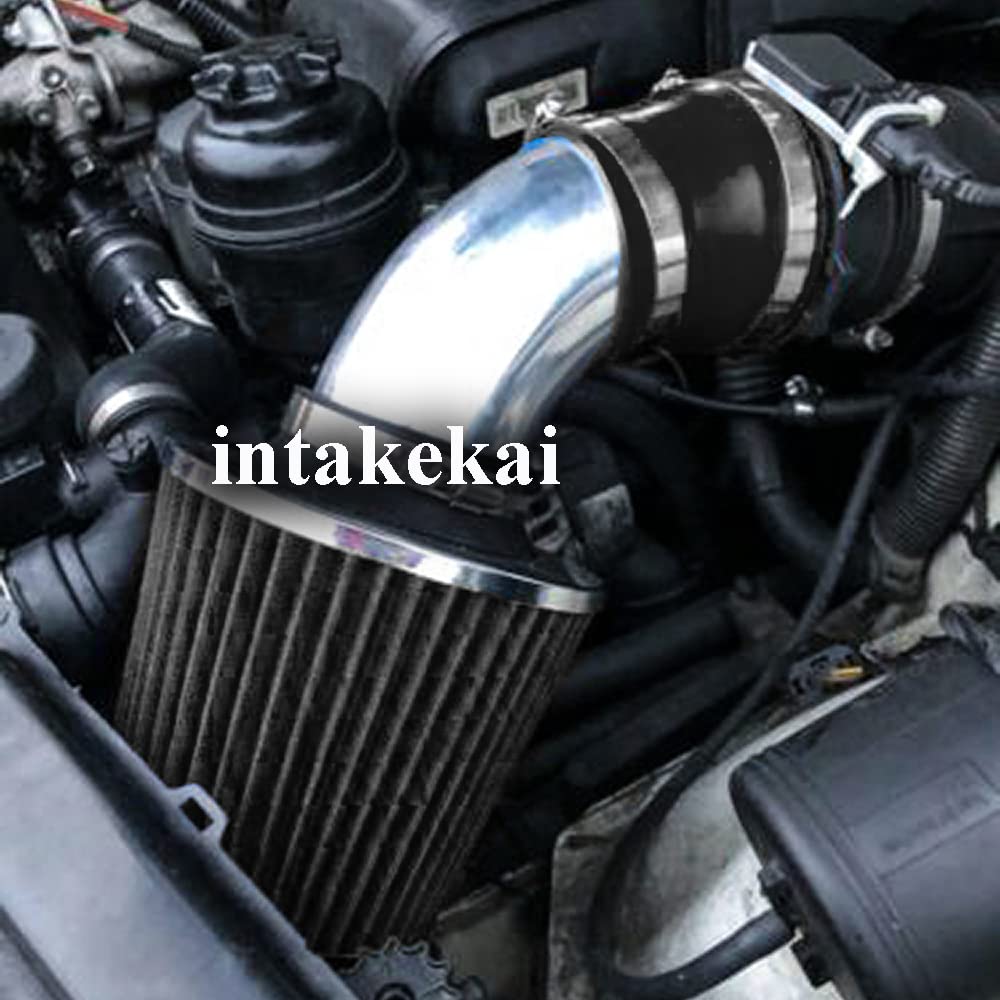 Blue Aluminum Air Intake System Kit For 1998-2005 BMW E46 323 325 328 330 - Includes Filter, Polished Finish